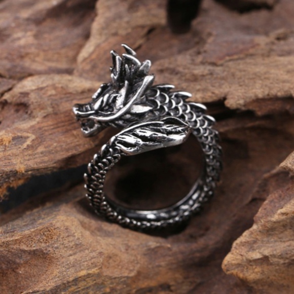 Silver Dragon Wrap Ring - Picture 2 of 4